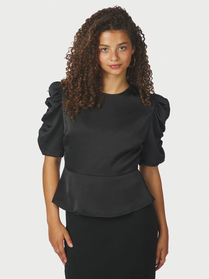 NEO NOIR Benua Heavy Sateen Blouse Black