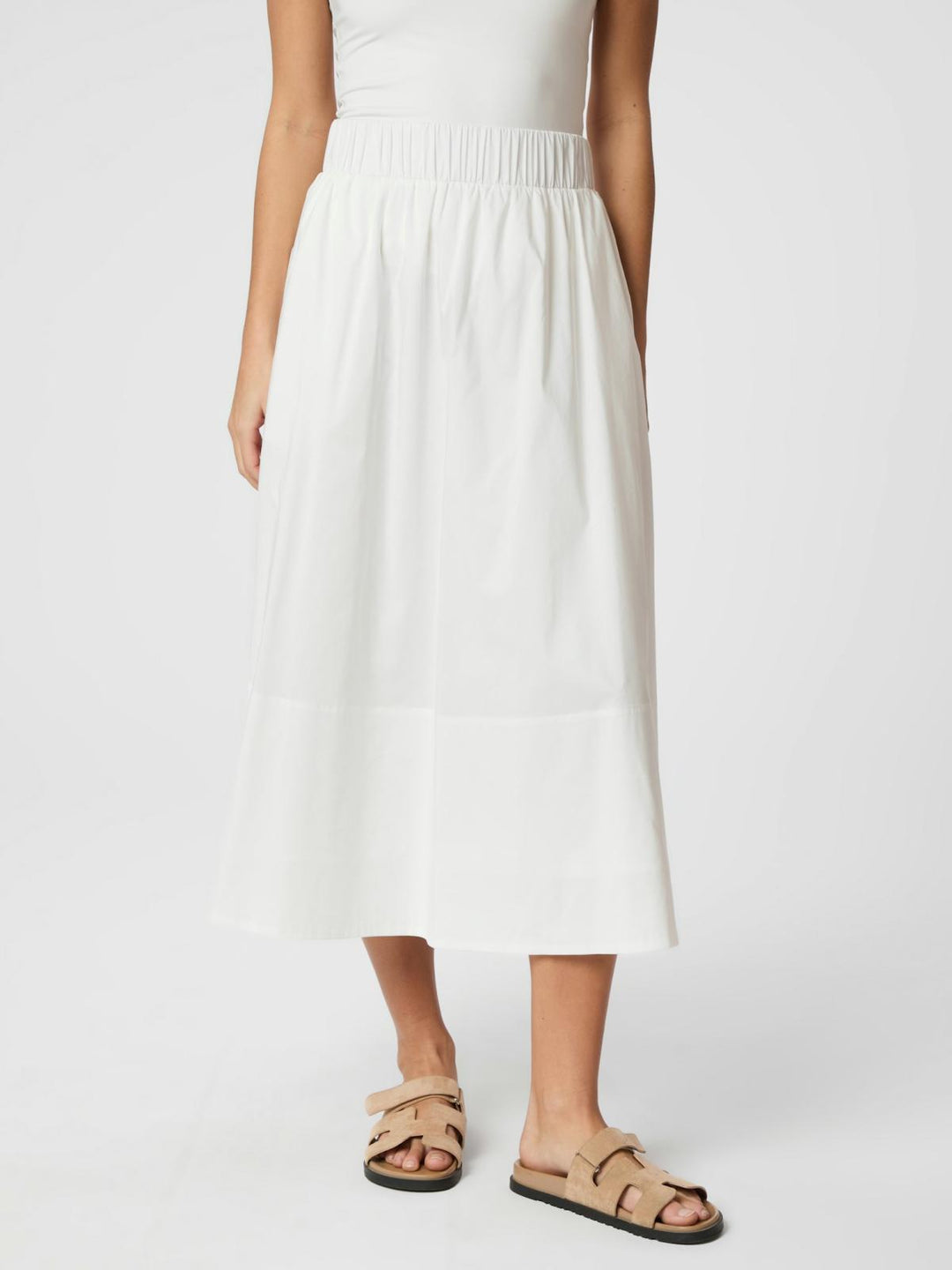 NEO NOIR Yara Poplin Skirt White