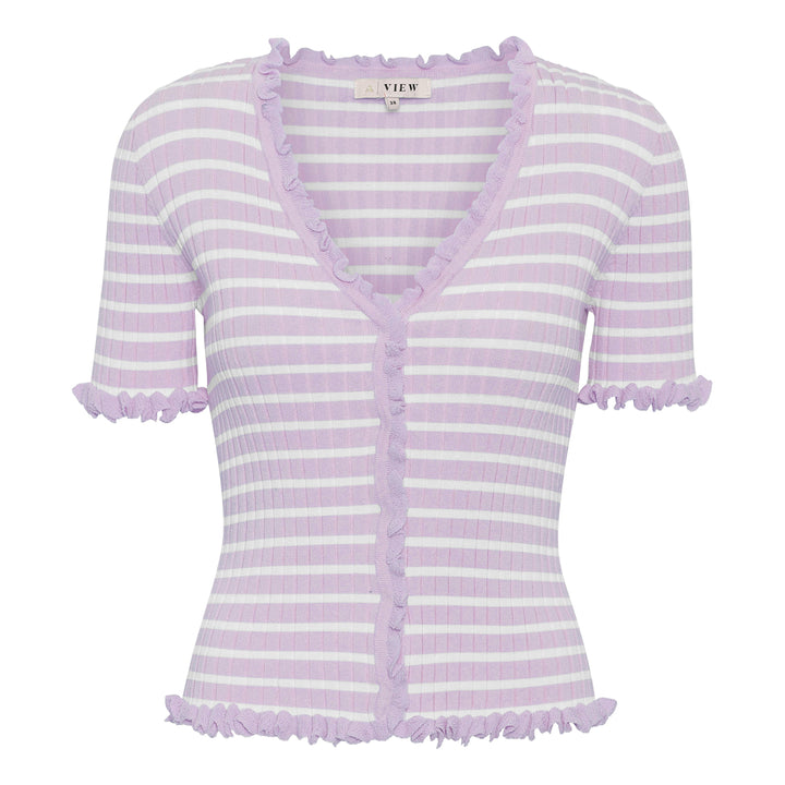 A-VIEW Fabia SS Tee Lavender/Off White