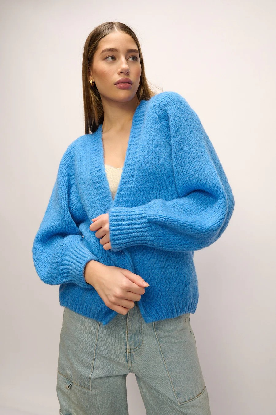 NOELLA Fora Knit Cardigan Blue