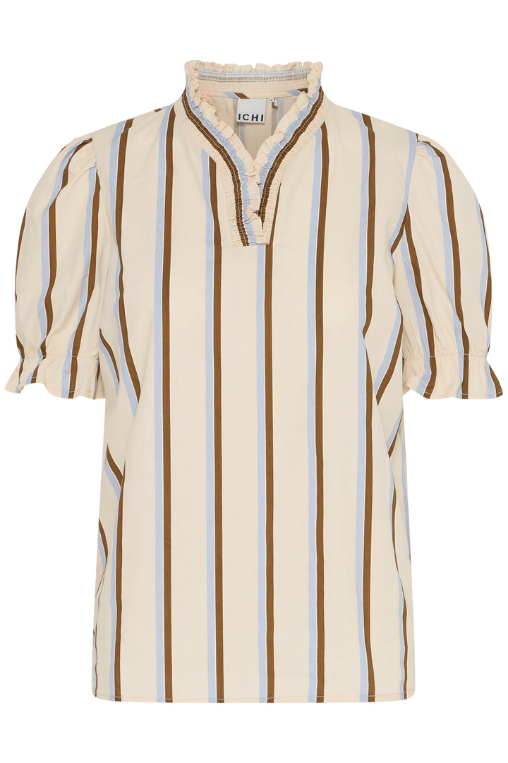 ICHI IXlaina SS Zen Blue/Brown Stripe