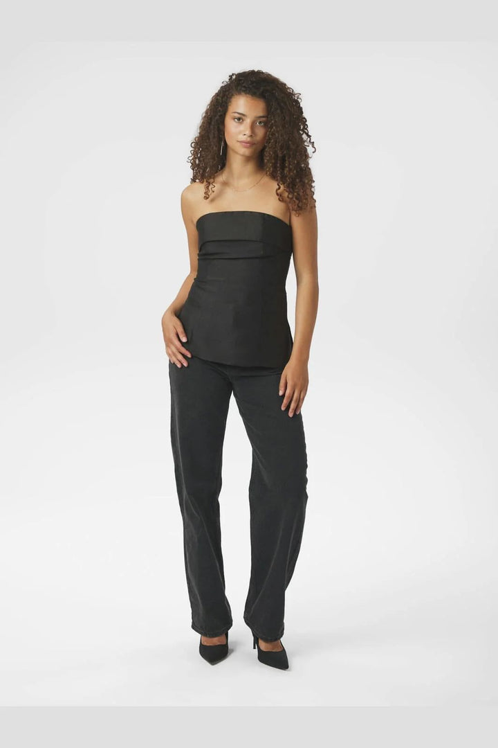 NEO NOIR Taleen Dull Sateen Top Black