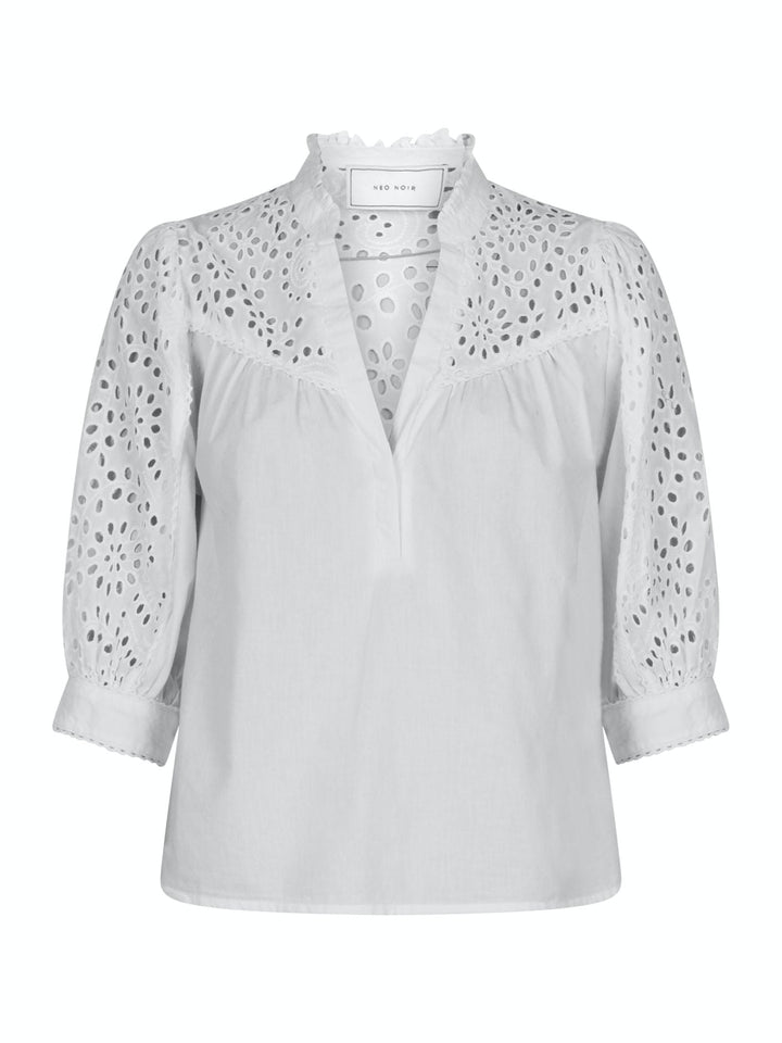 NEO NOIR Kita Embroidery Blouse White