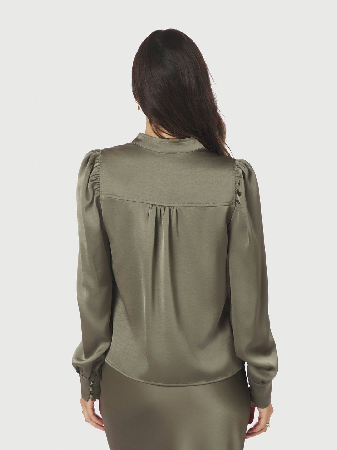 NEO NOIR Rosslyn Heavy Sateen Blouse Cold Army