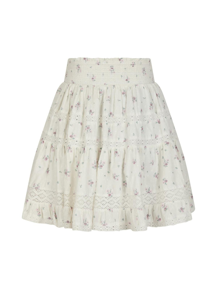 NEO NOIR Callia Dobby Flower Skirt Off White
