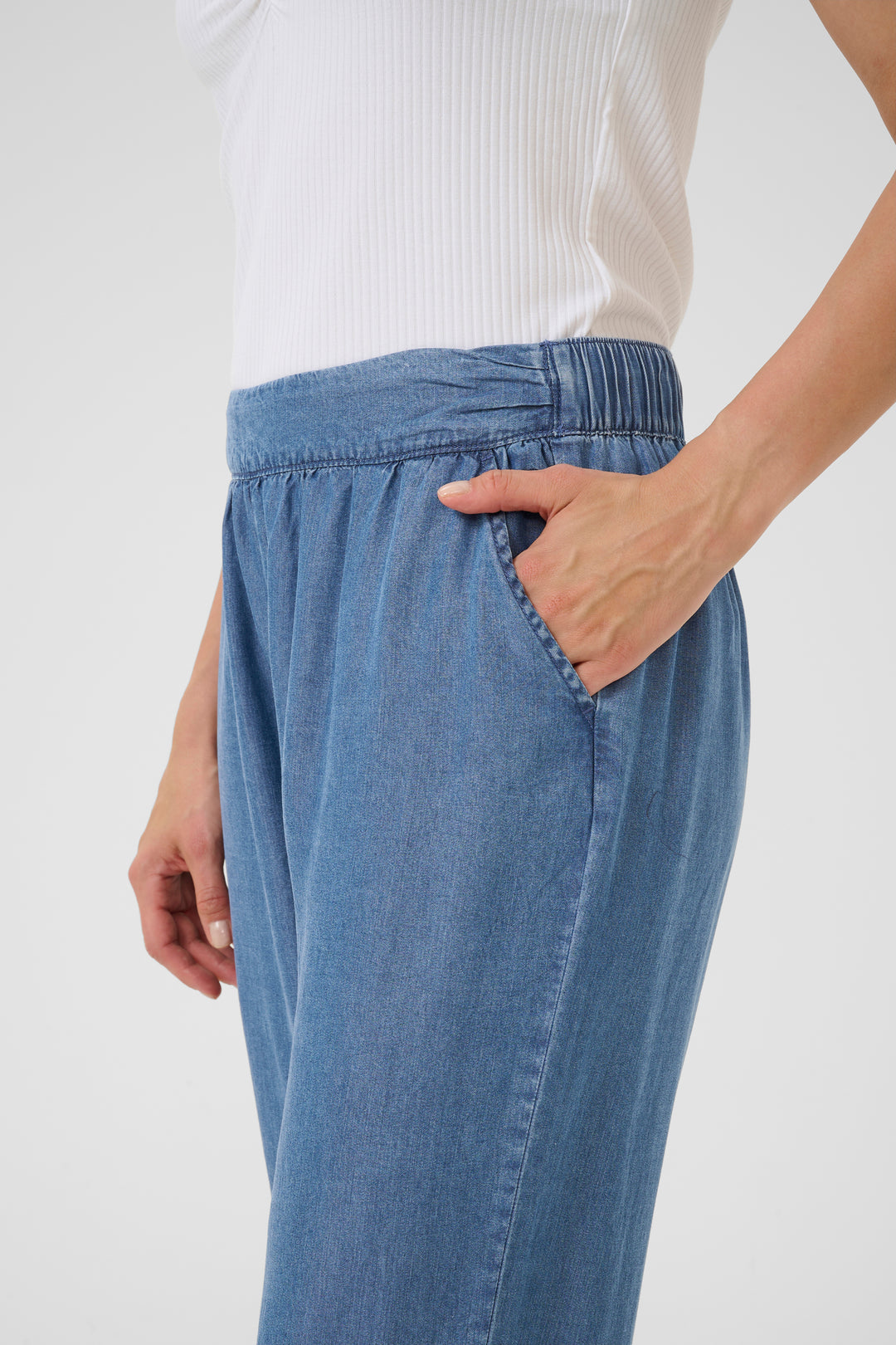 CREAM CRMolly Harem Pant Toronto Medium Blue Denim