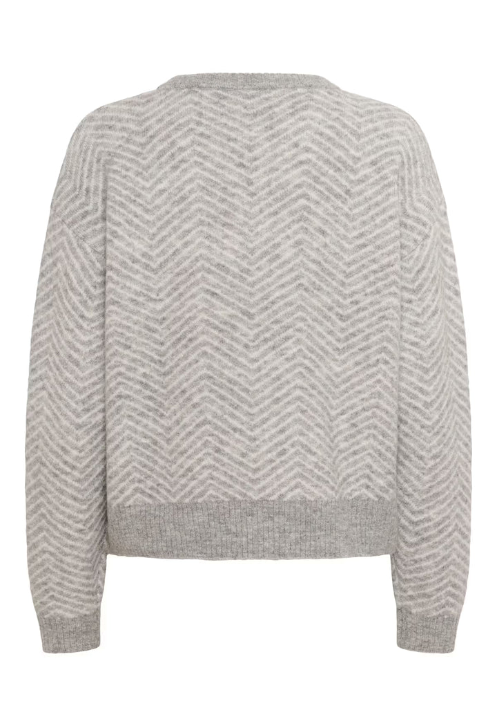 KAFFE KAbitzy Pullover Grey M./Chalk Zig