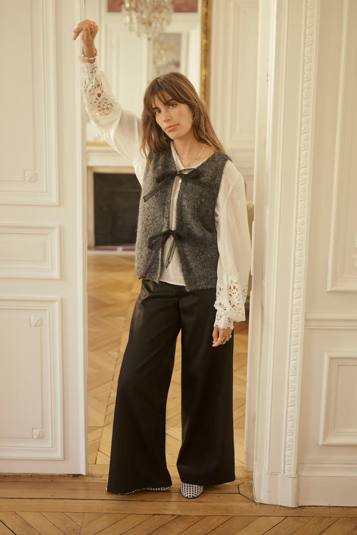 CREAM CRBulp Knit Vest Dark Grey Melange