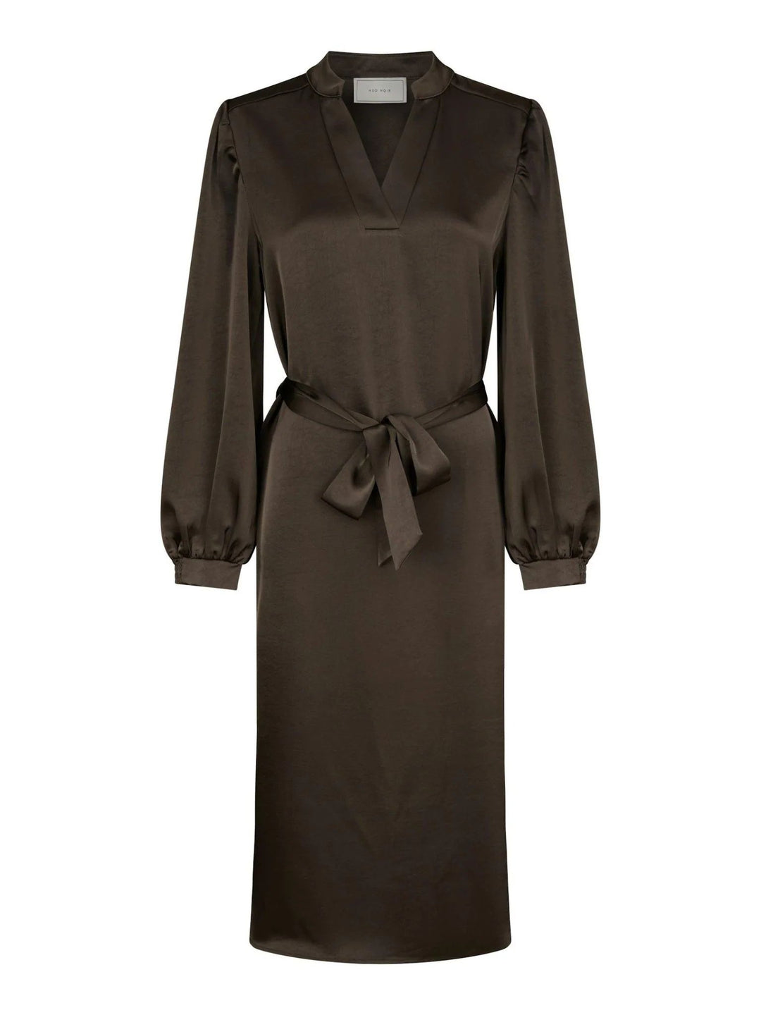 NEO NOIR Rolana Heavy Sateen Dress Dark Brown