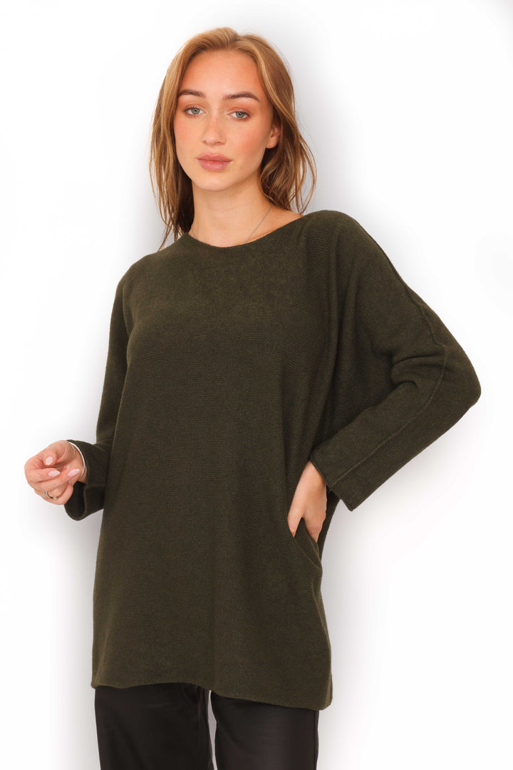 COPENHAGEN LUXE Classic Knit LS Sweater Army