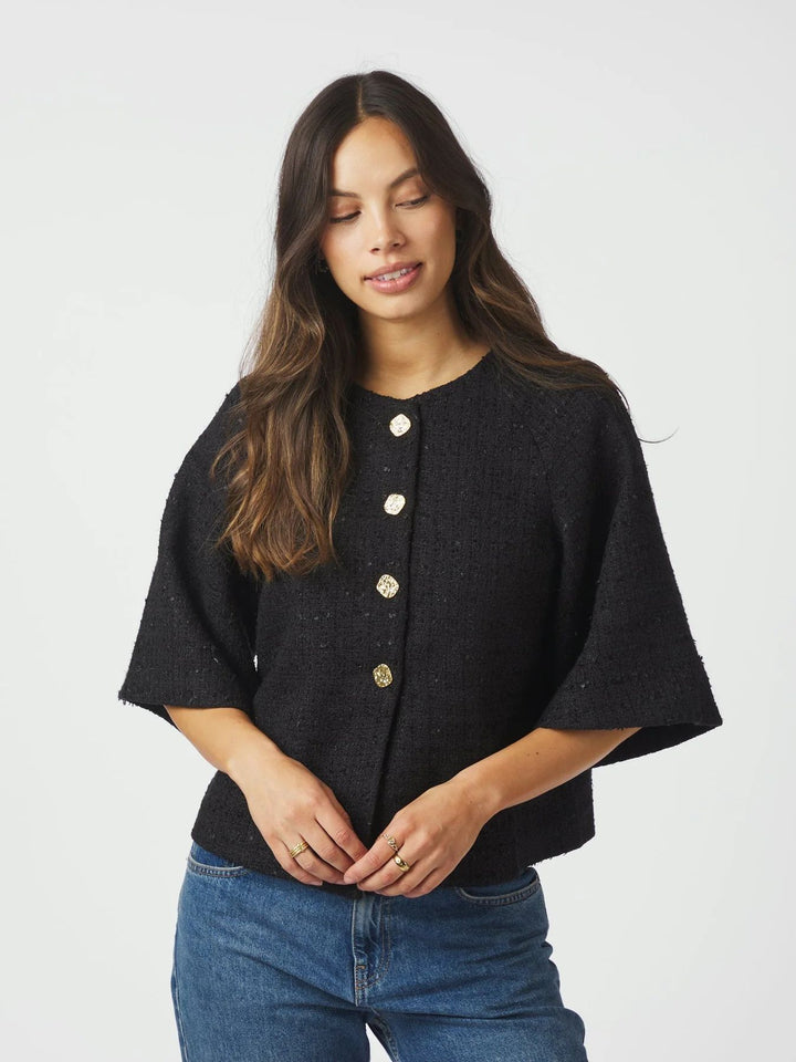 NEO NOIR Roselle Boucle Mini Jacket Black