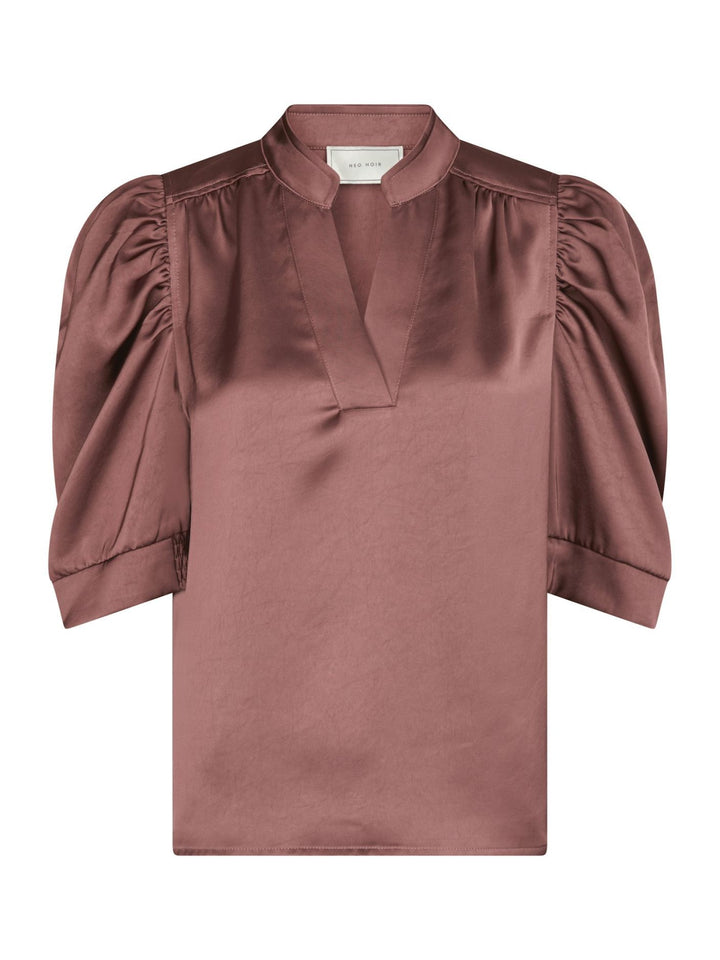NEO NOIR Roella Heavy Sateen Blouse Dark Rose