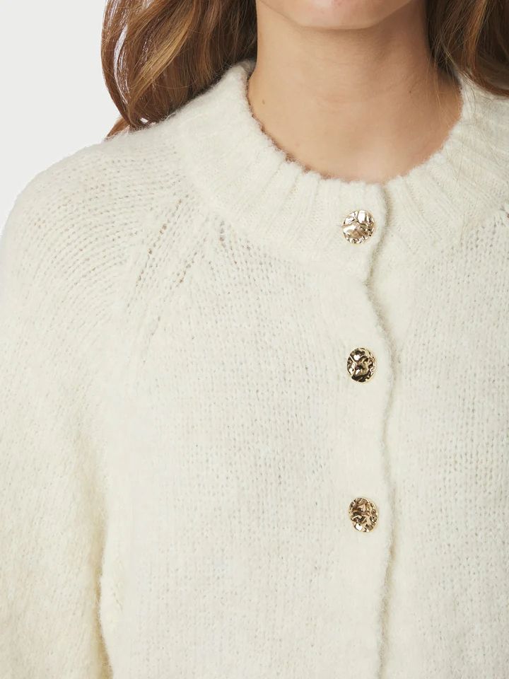 NEO NOIR Benuta Fluffy Knit Cardigan Off White