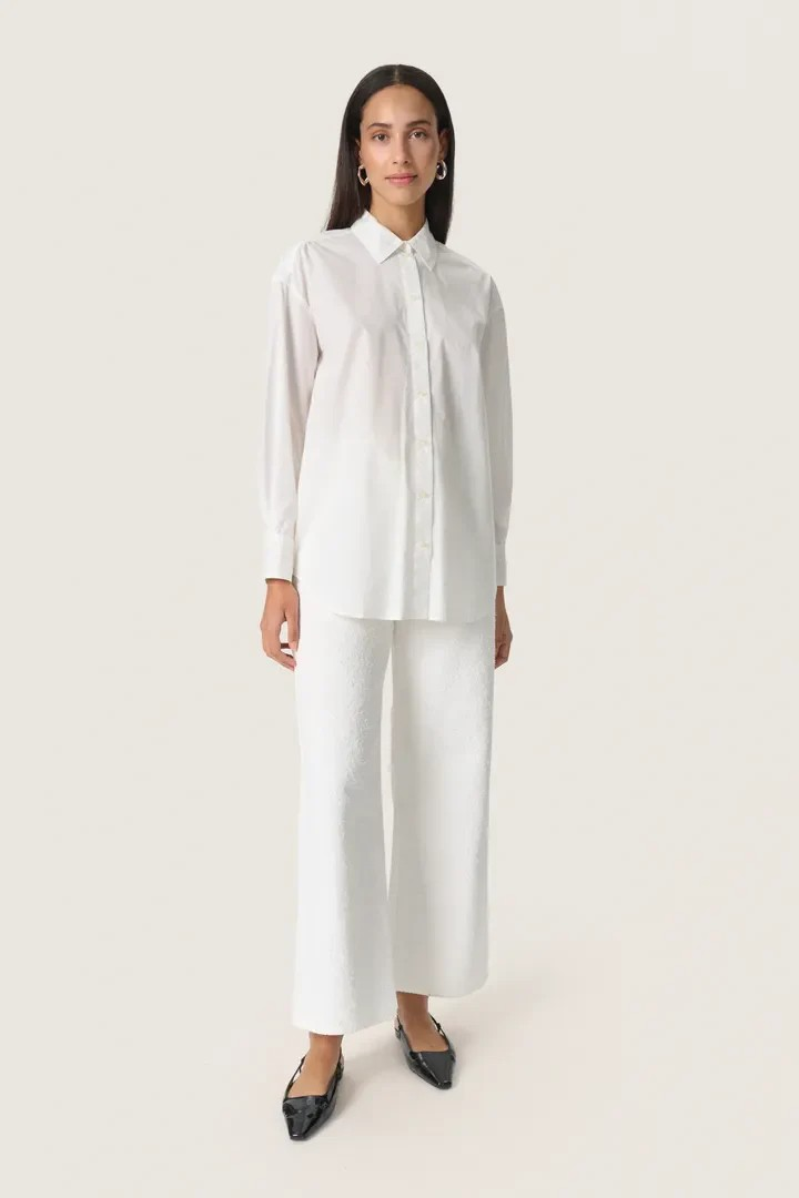 SOAKED IN LUXURY SLJoa Jani Poplin Shirt LS Broken White