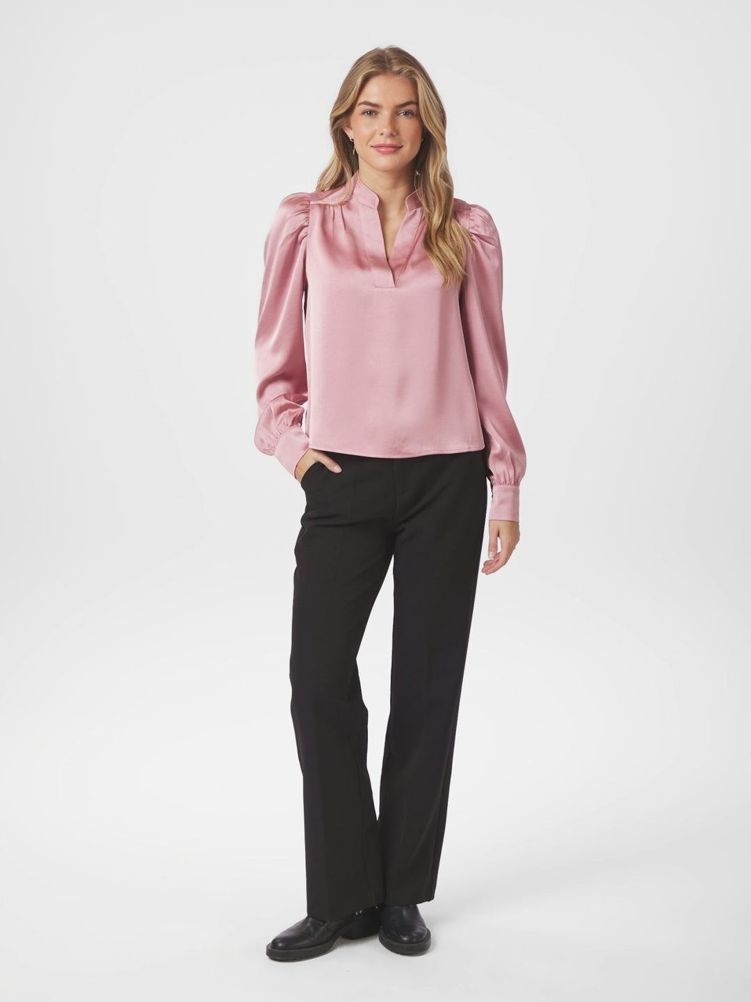 NEO NOIR Rosslyn Heavy Sateen Blouse Evening Rose