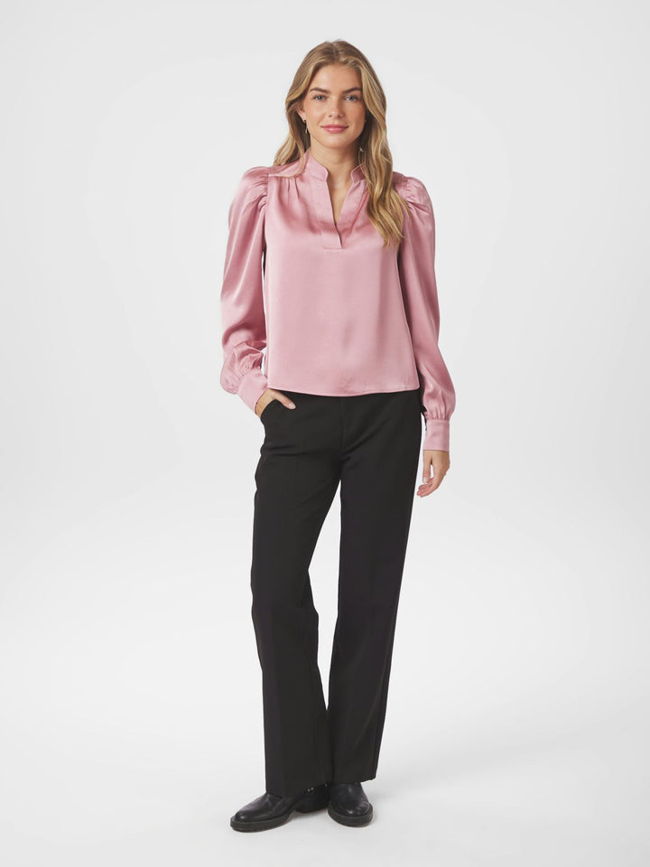 NEO NOIR Rosslyn Heavy Sateen Blouse Evening Rose