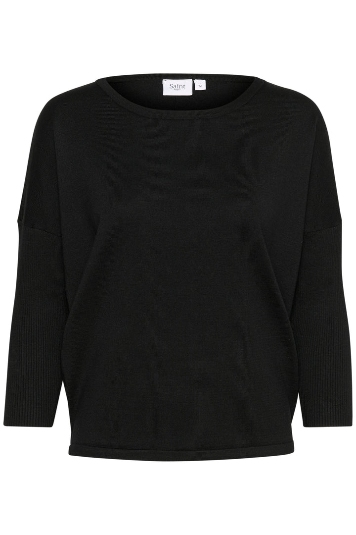 SAINT TROPEZ MilaSZ R-neck Pullover Black