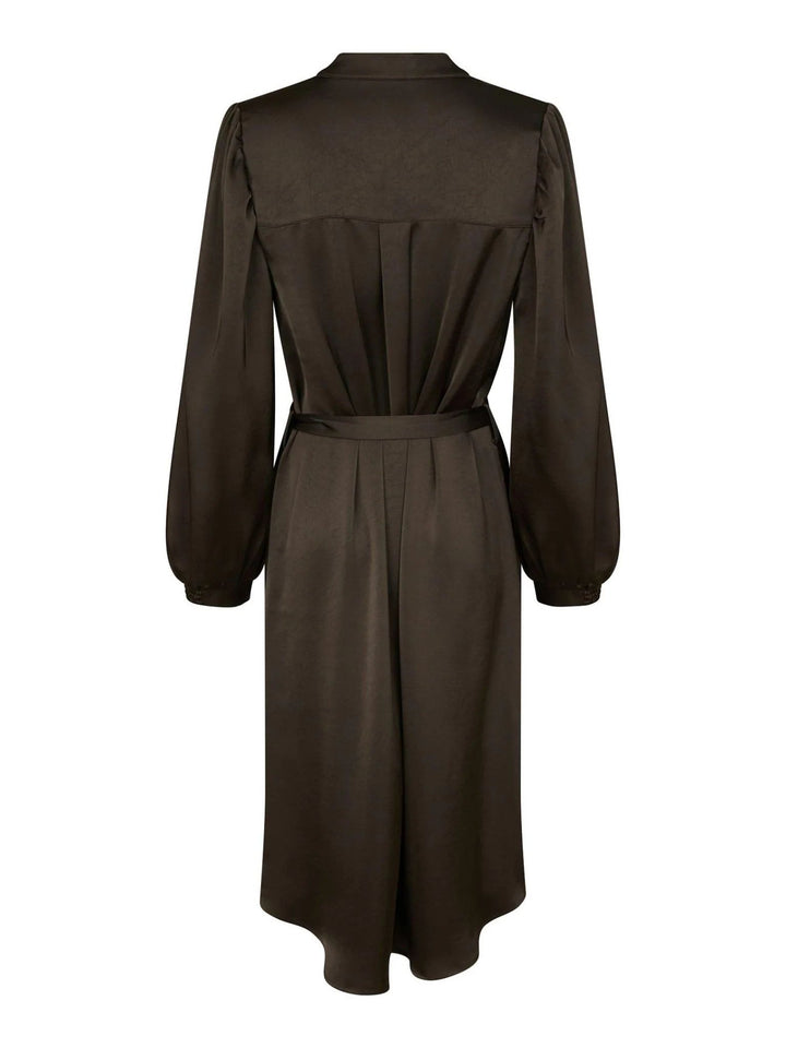 NEO NOIR Rolana Heavy Sateen Dress Dark Brown