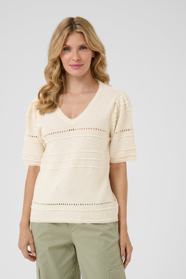 CREAM CRPoppi Knit Blouse Eggnog