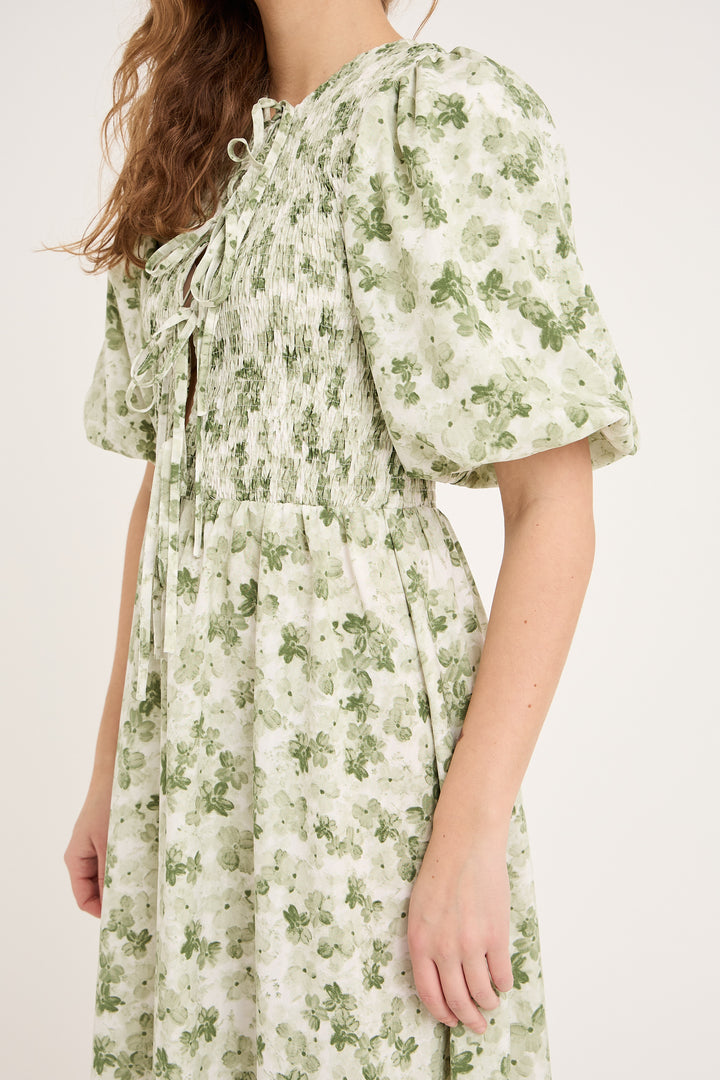 A-VIEW Tabita Dress Green/White