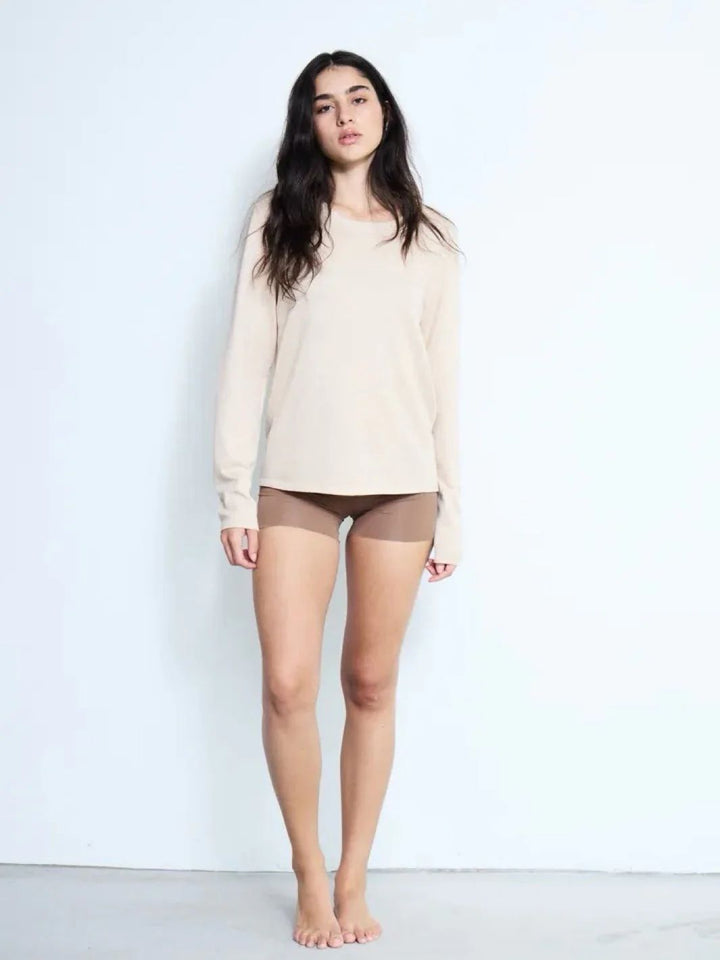 ICHI IHLULS O-NECK LS OATMEAL MELANGE