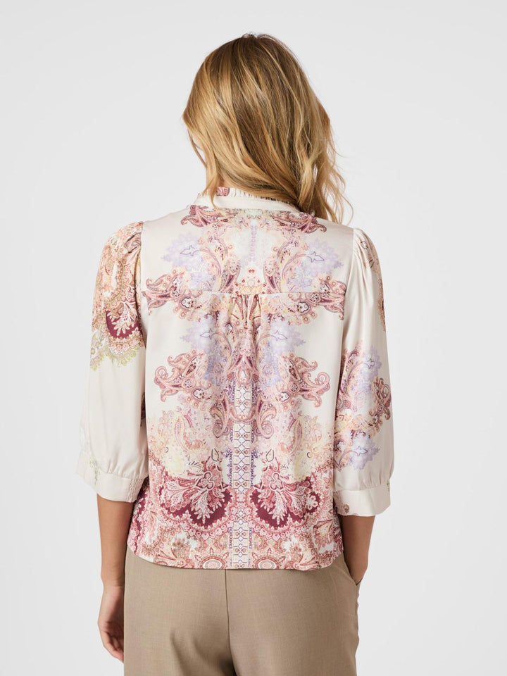 NEO NOIR Roselle Artist Paisley Blouse Ivory