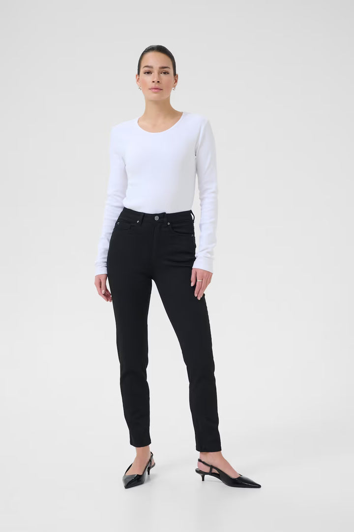 KAFFE KAwillow HW Slim Fit Jeans Black Deep