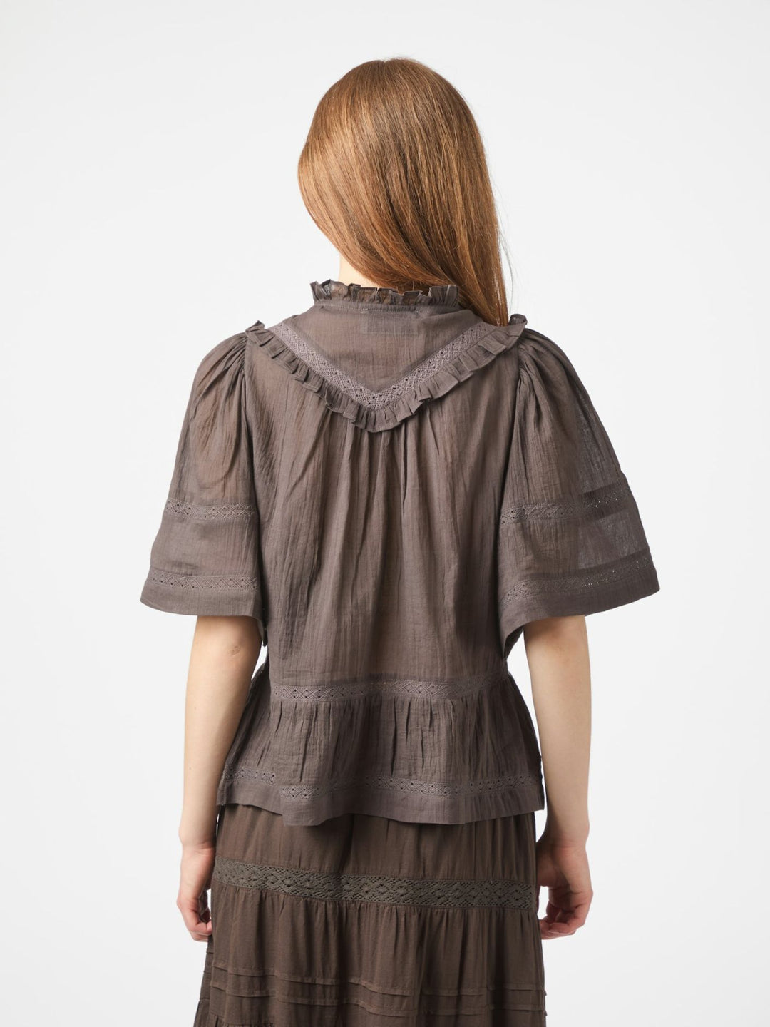 NEO NOIR Evienne S Voile Top Dark Brown