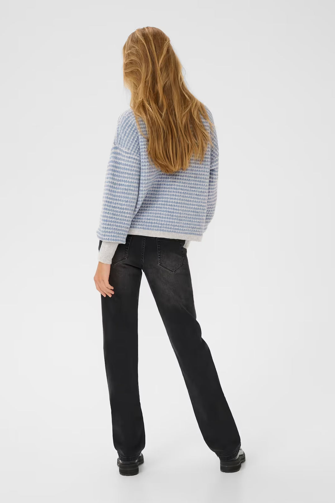 KAFFE KAellery Knit Pullover Light GreyM/Windward Structure