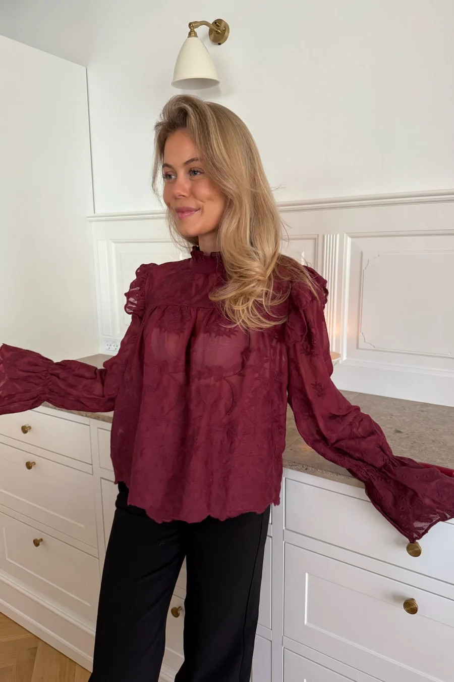 BYIC EllinorIC Lace Shirt Vintage Bordeaux