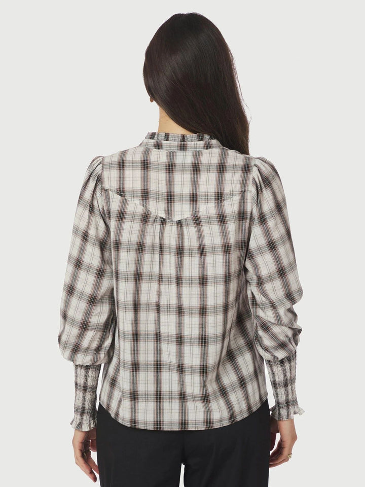 NEO NOIR Camisa Big Check Blouse Off White