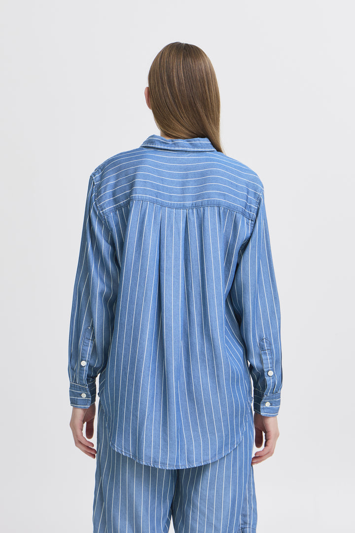 ICHI IHbeccos SH Blue Pinstripe