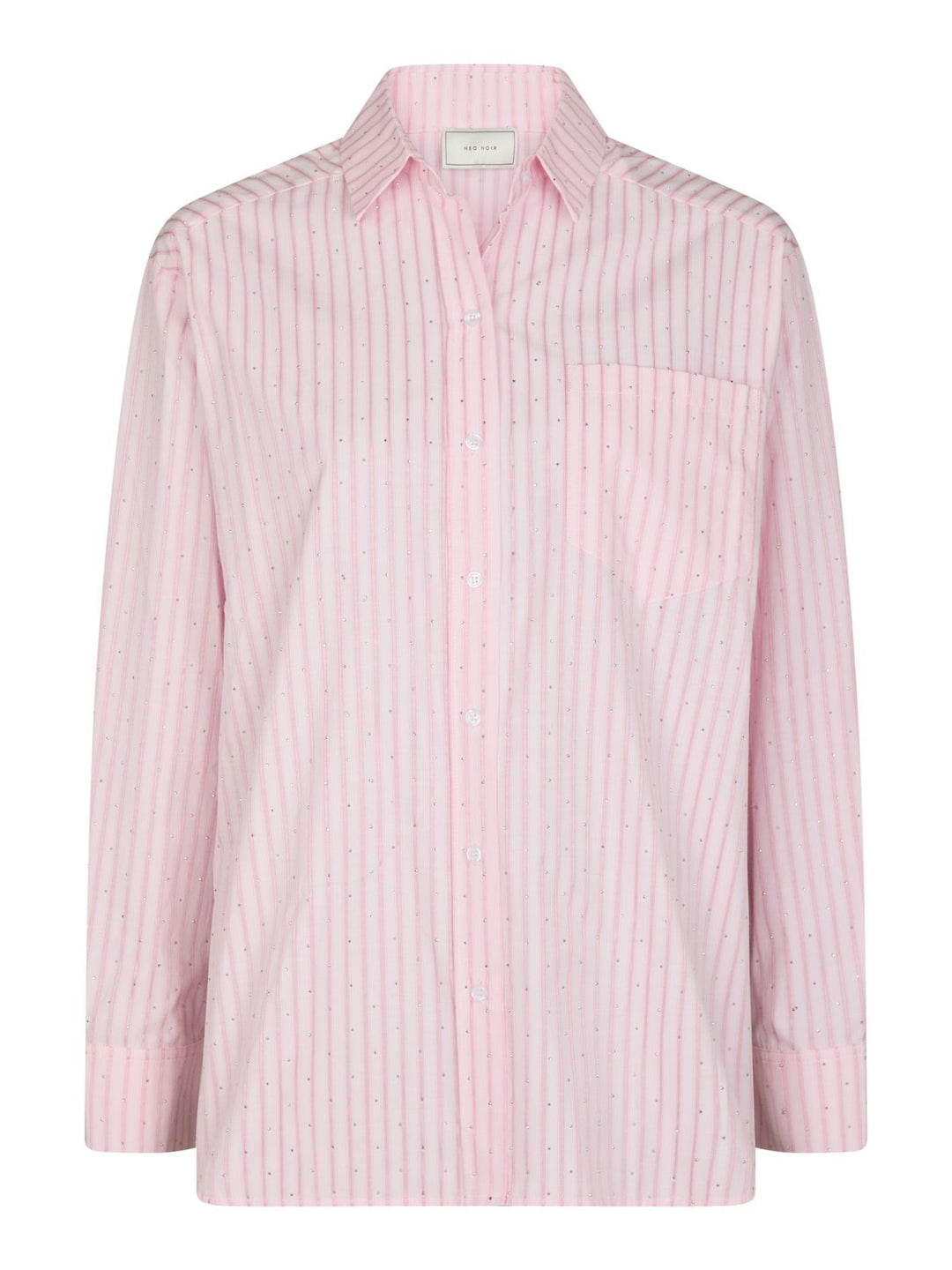 NEO NOIR Dalma Soft Stripe Stone Shirt Pink