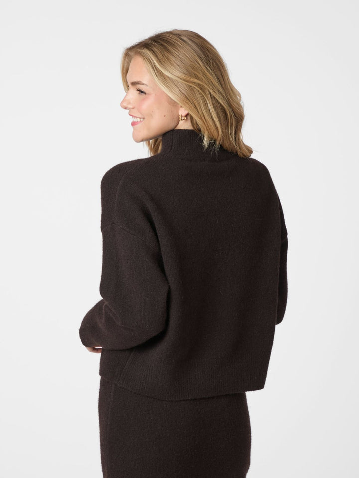 NEO NOIR Paulina Knit Blouse Dark Brown