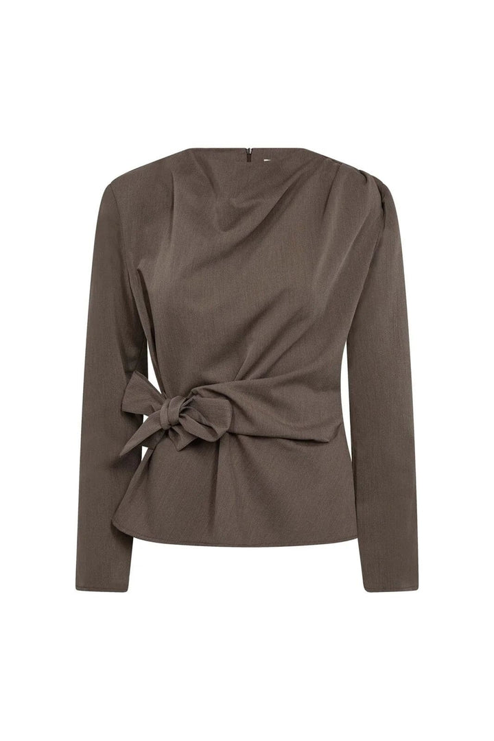 CO´COUTURE TengaCC Pleat Blouse Walnut