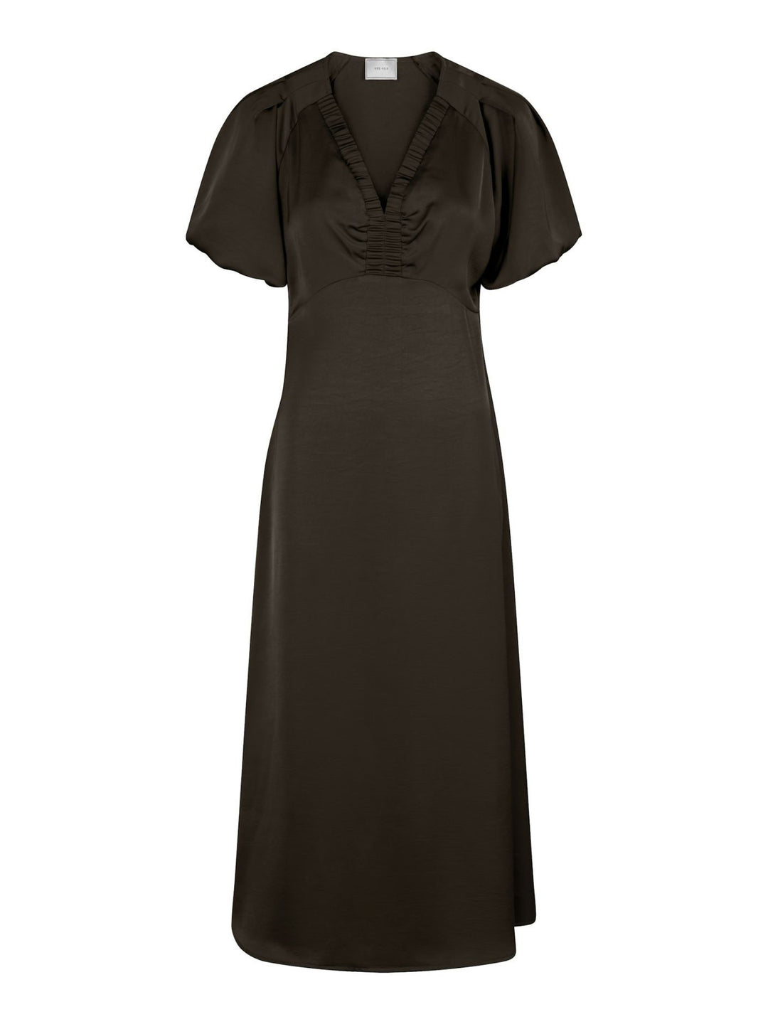 NEO NOIR Illana Heavy Sateen Dress Dark Brown