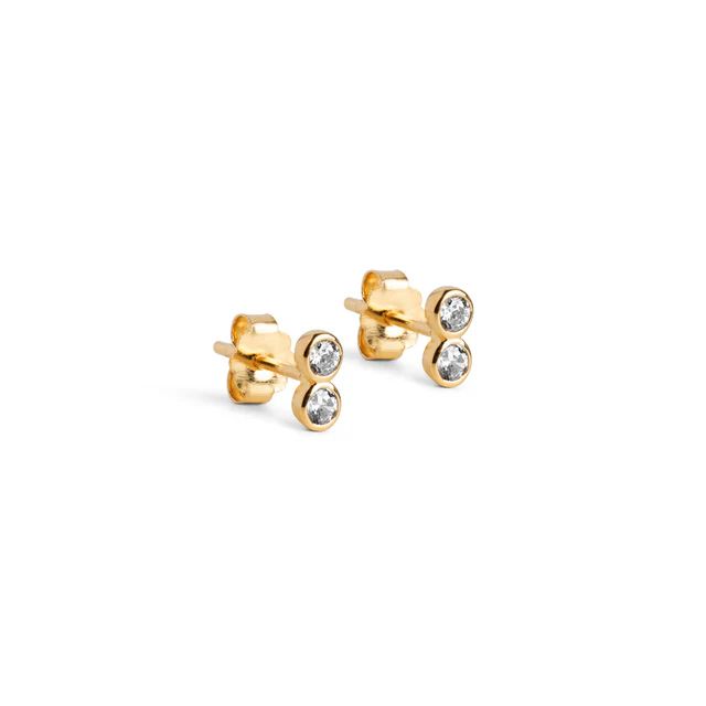 ENAMEL COPENHAGEN Twin CZ Studs Clear CZ