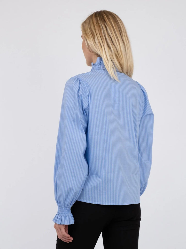 NEO NOIR Brielle Stripe Shirt Light Blue