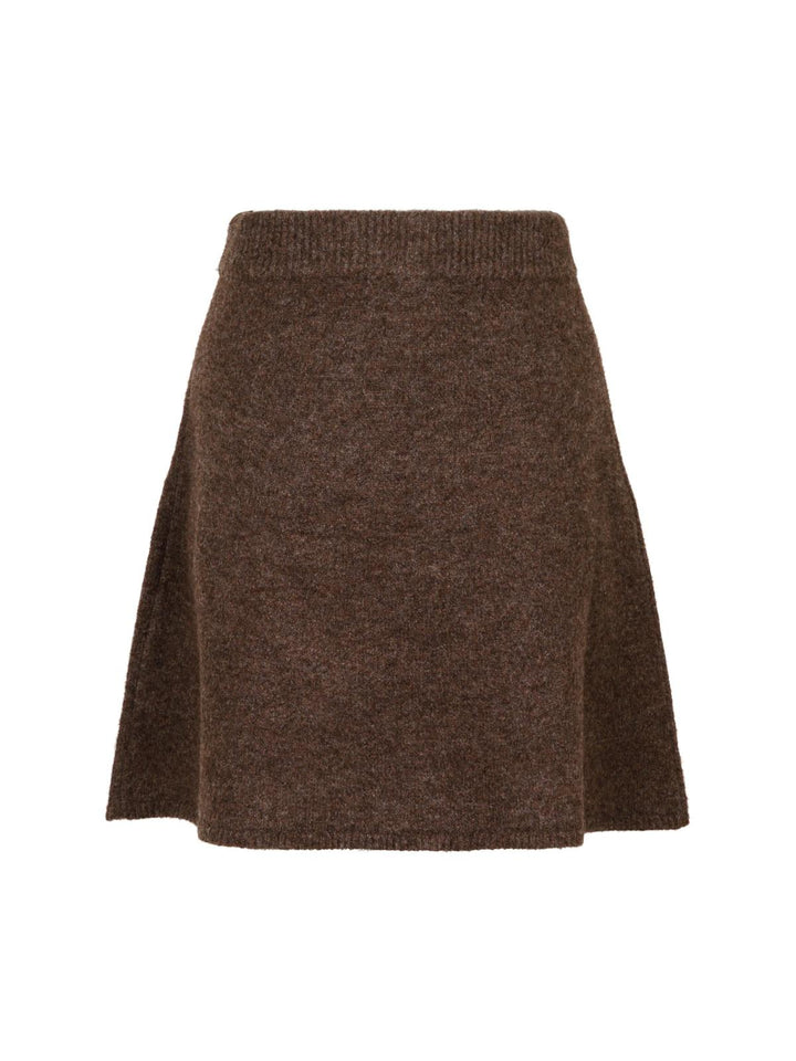 NEO NOIR Gisa Knit Skirt Brown Melange