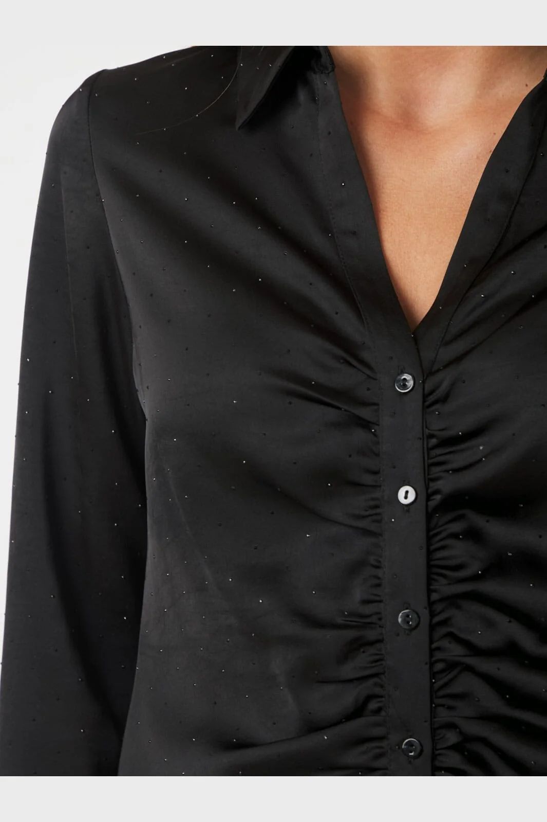 NEO NOIR Christy Heavy Sateen Badaz Shirt Black