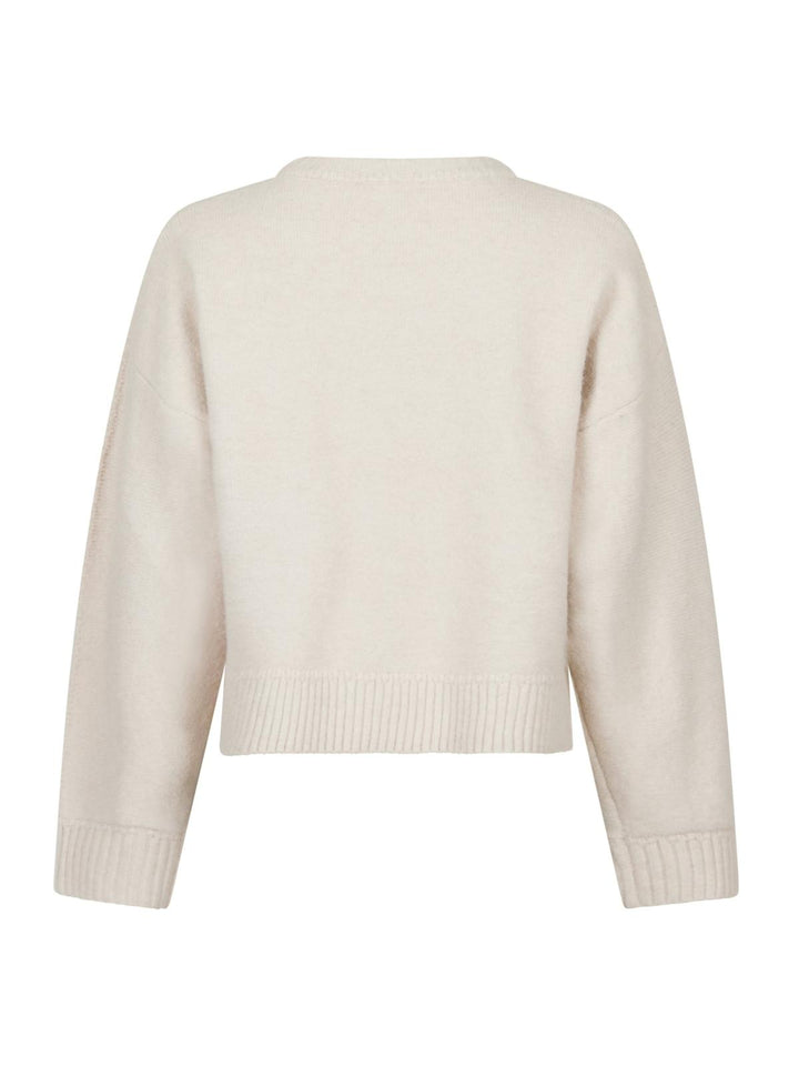 NEO NOIR Detri Solid Knit Blouse Ivory