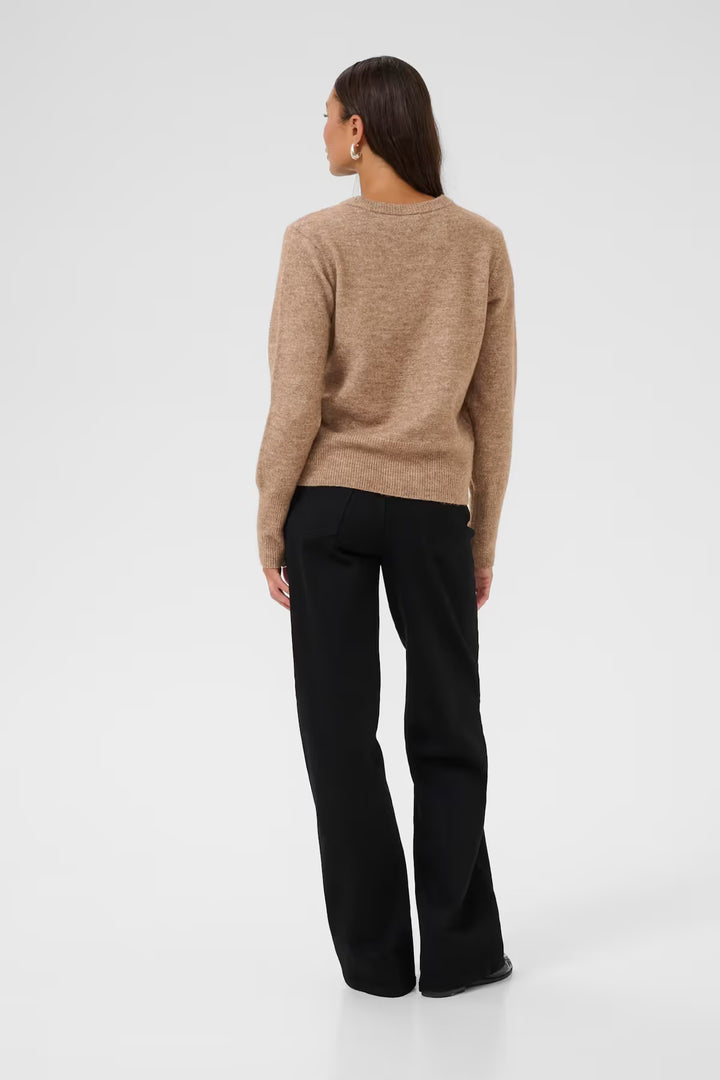 KAFFE KAniel Crew Neck Pullover Toasted Coconut Melange