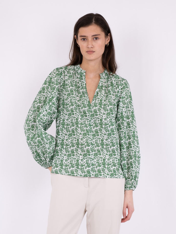 NEO NOIR Anett Ikat Flower Blouse Green