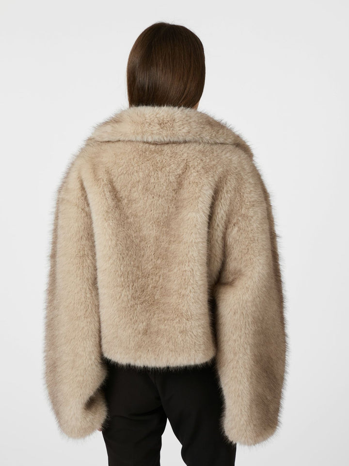 NEO NOIR Steff Faux Fur Jacket Beige