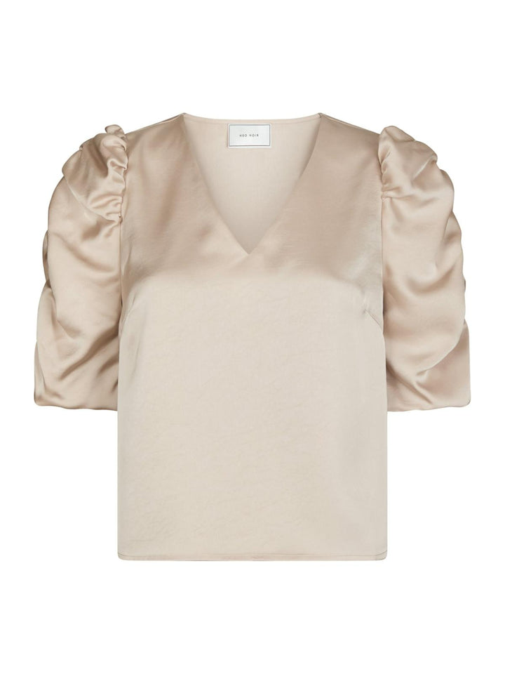 NEO NOIR Elba Heavy Sateen Blouse Champagne