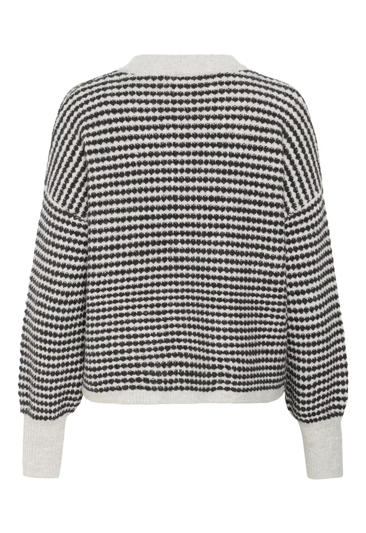 KAFFE KAellery Knit Pullover Light GreyM./Black Structure