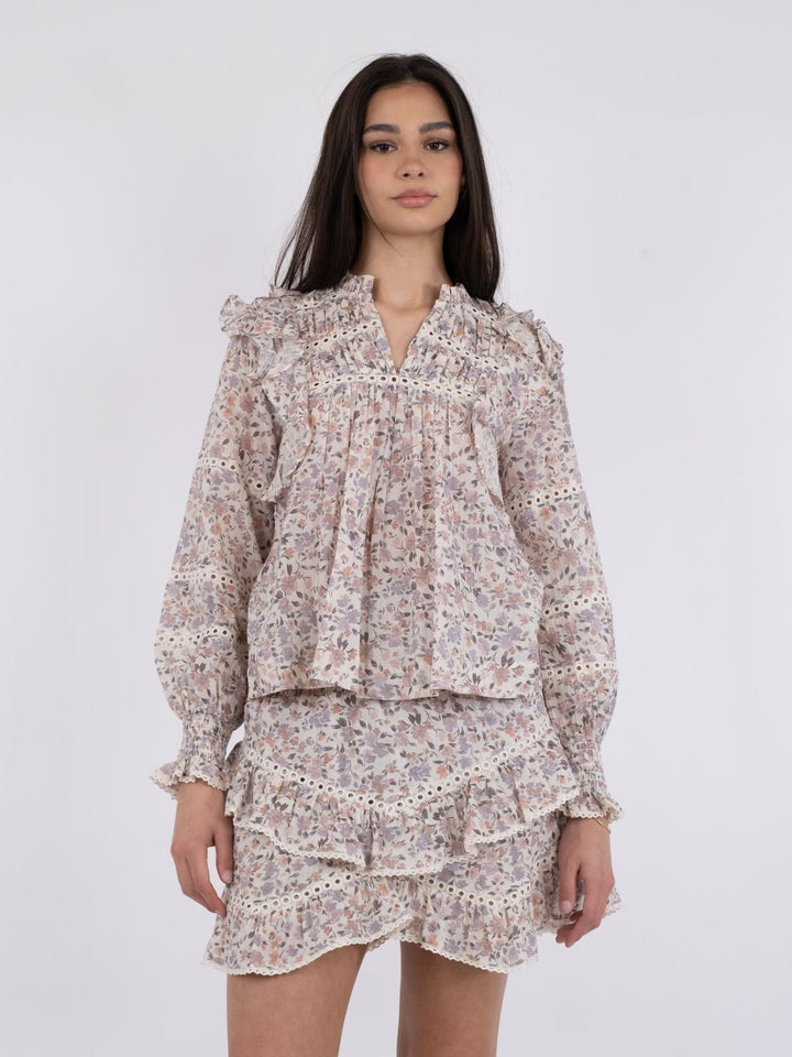 NEO NOIR Aurika Soft Flower Blouse Dusty Rose