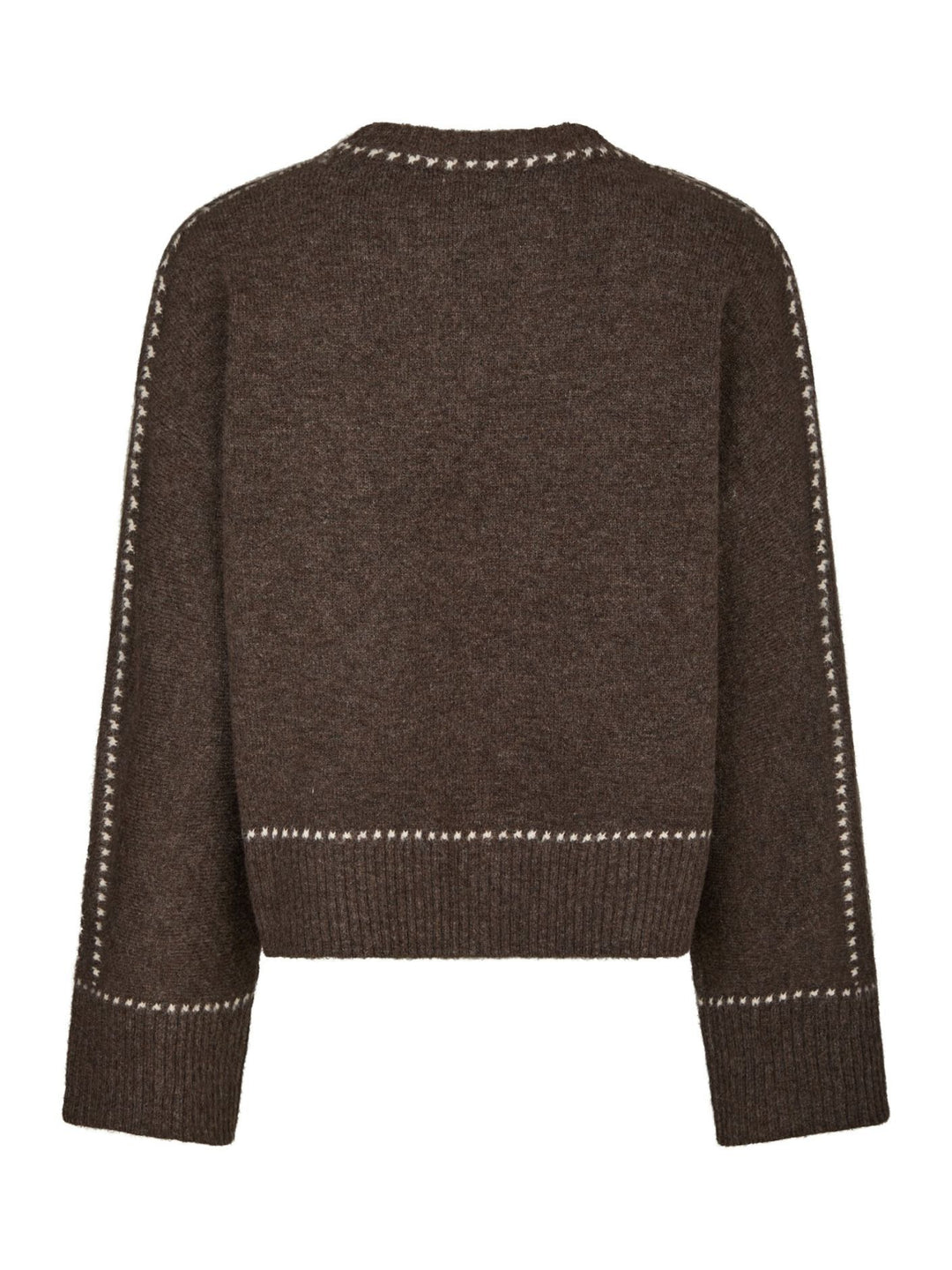 NEO NOIR Roeme Knit Stitch Blouse Brown Melange
