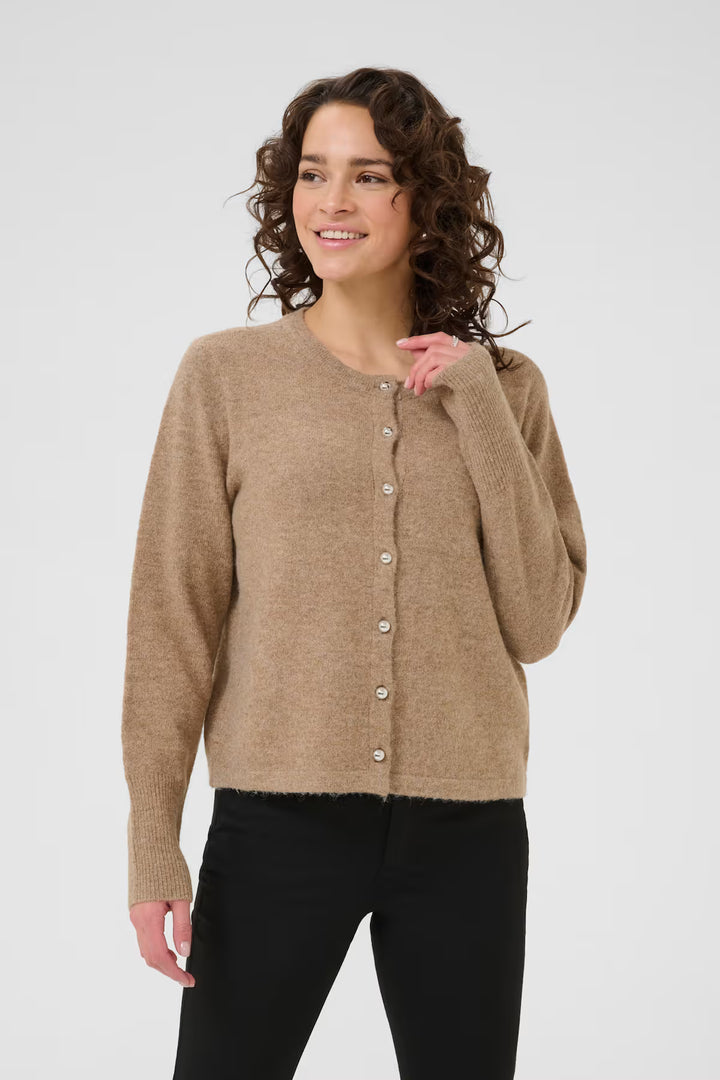 KAFFE KAniel Knit Cardigan Toasted Coconut Melange