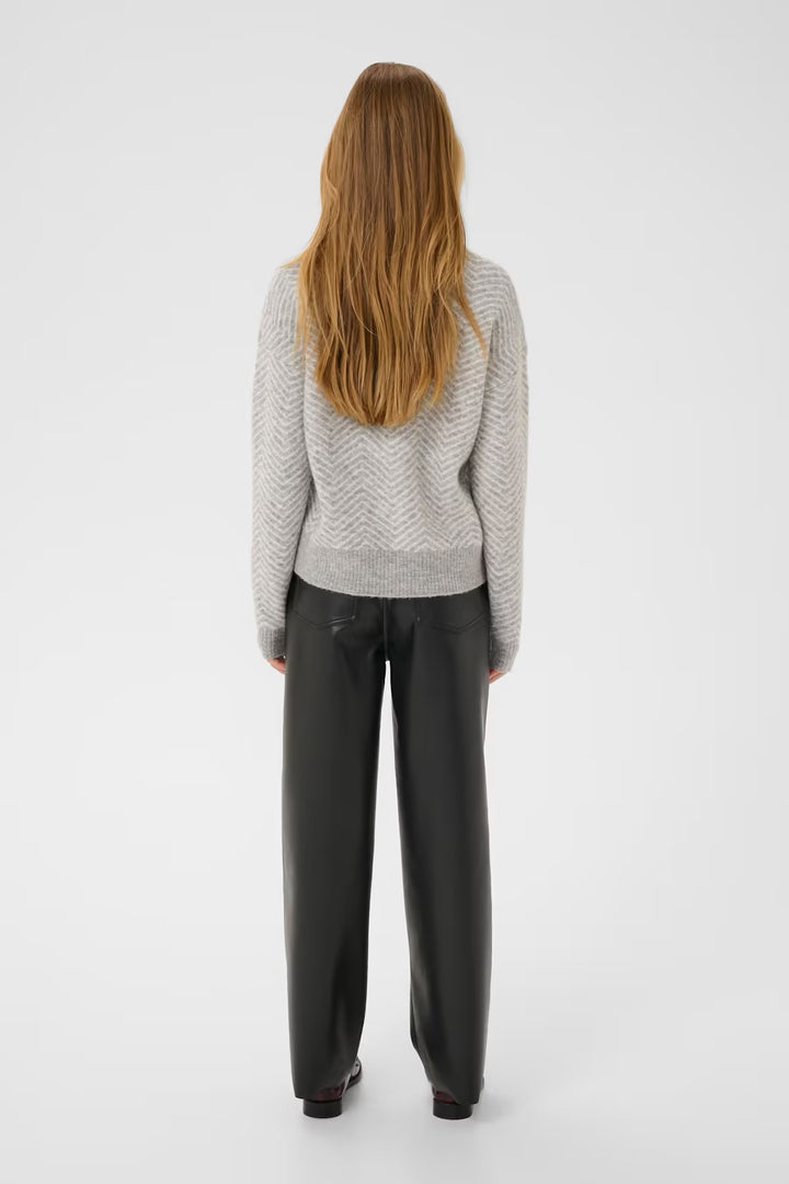 KAFFE KAbitzy Pullover Grey M./Chalk Zig